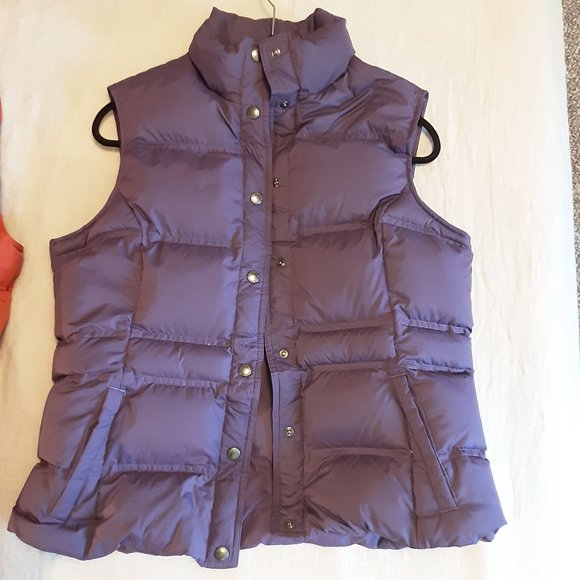 Lands' End Women's Down Puffer Vest Purple Pockets Size Medium - Picture 13 of 13